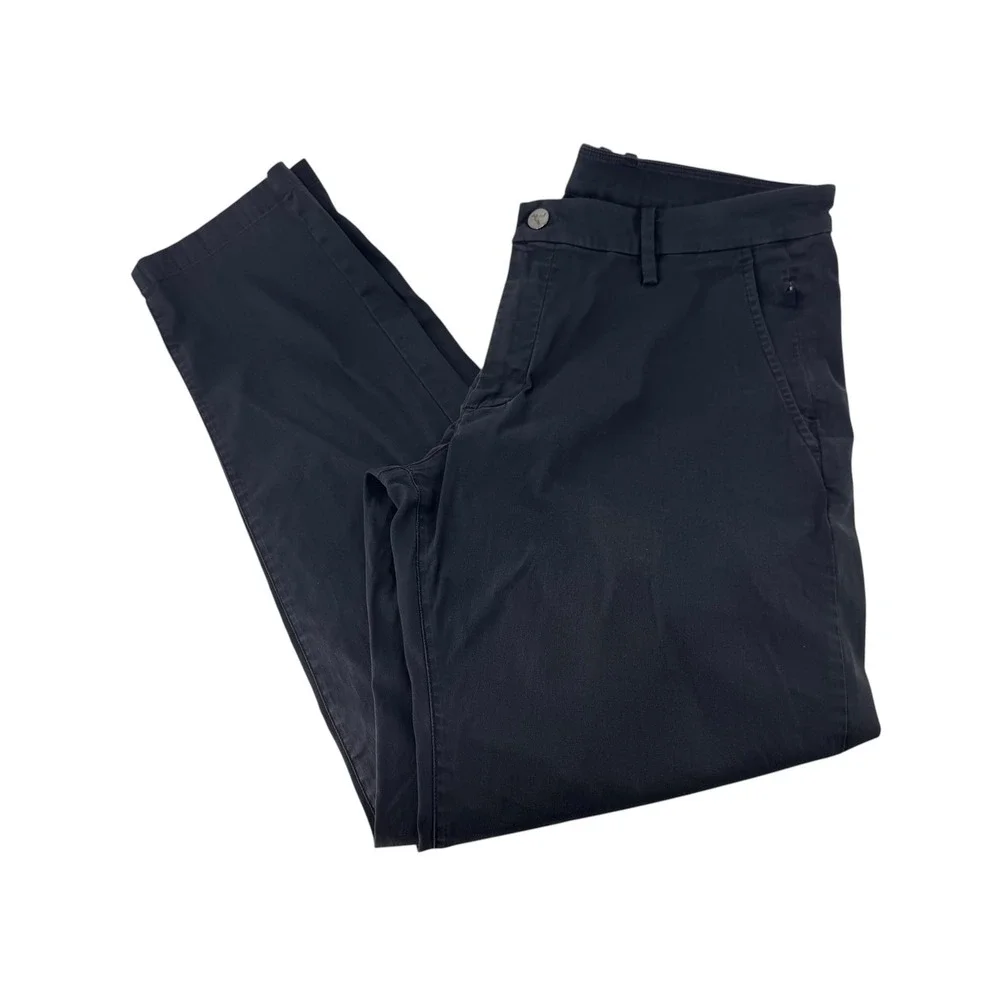 Birddogs Mens Navy Blue Slim Tapered Stretch Chino Pants 34x32 Side Zip Pockets
